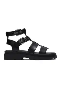 Sandale din piele cu bareta pe glezna Orinoco - Negru