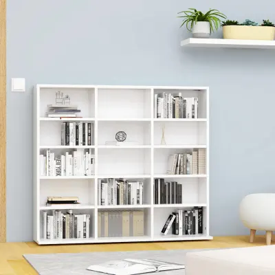 vidaXL Dulap pentru CD-uri, alb, 100 x 23 x 89,5 cm, lemn prelucrat