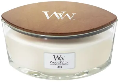 Lumânare parfumată WoodWick Linen, 453.6 g