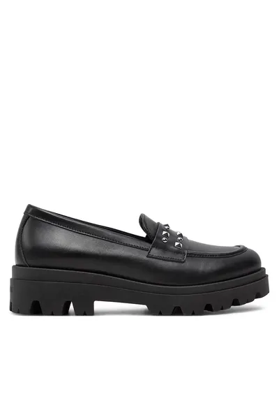 Mocasini dama - piele naturala - negru - 242GCJ024