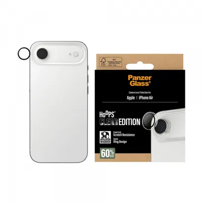 Folie de protectie Camera Spate PanzerGlass Hoops pentru Apple iPhone 17 Air, Sticla Securizata, Transparenta