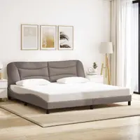 vidaXL Cadru de pat fără saltea, Hvar, gri taupe, 200x200 cm, textil