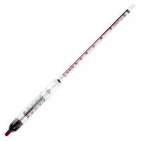 Termoalcoolmetru Profesional de Super Precizie 37cm, Cartier-Lussac-Tralles 0-100°, Made in France