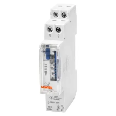 Compact Daily Time Switch - Charge Riserve 150h - 1 No Contact - 1 Modul