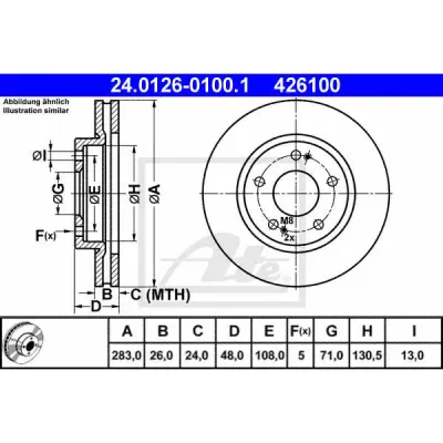 Disc frana ATE 24.0126-0100.1