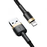 Cablu Date si Incarcare USB-A - Lightning Baseus Cafule, 18W, 2m, Auriu CALKLF-CV1
