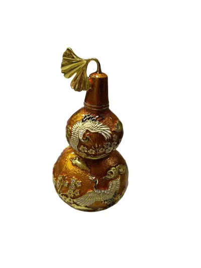 Statueta Feng Shui Wu Lou cu cocor vesel,Galben