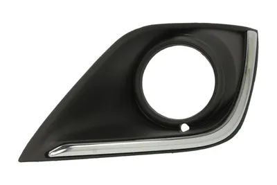 Grila bara fata dreapta cu dunga crom, cu locas lampa ceata, plastic, negru potrivit MITSUBISHI OUTLANDER III 2015-2018