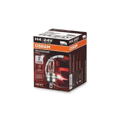 Bec auto halogen pentru far Osram Truckstar Pro +120% H4 70/75W 24V 64196TSP