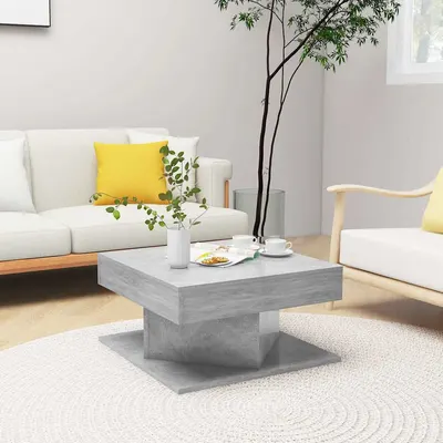 vidaXL Măsuță de cafea, gri beton, 57x57x30 cm, lemn prelucrat