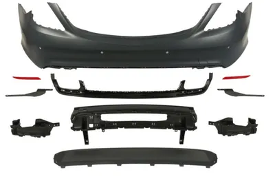 Bara Spate, pentru piata SUA, AMG, cu intarire; cu paranteze de montaj; cu valabilitate, cu gauri pentru senzorii de parcare, grund potrivit MERCEDES S W222, V222 05.13-04.17