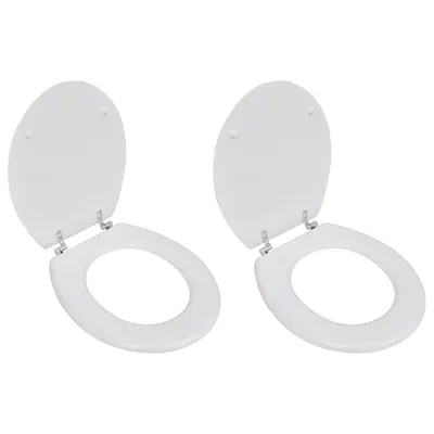 vidaXL Capace WC, 2 buc., alb, MDF