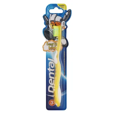 Periuta de dinti pentru copii +3 ani Dental Funny Time - galben, Rubella