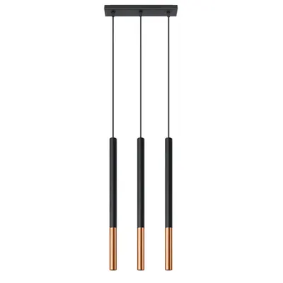 Lampa suspendata MOZAICA 3L negru/copper