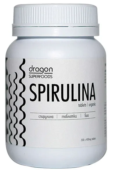 Spirulină, 400 mg, 200 tablete, Dragon Superfoods