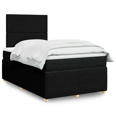 Gossi pat box spring cu saltea, negru, 120x200 cm, textil