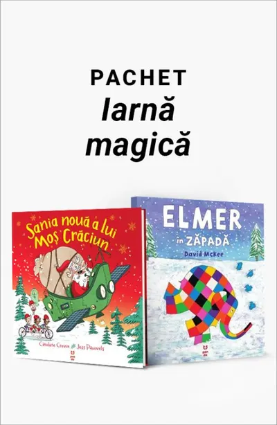 Pachet Iarnă magică. Sania nouă a lui Moș Crăciun/Elmer în zăpadă