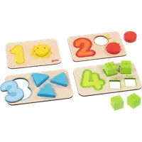 Set de 4 puzzle cu piese mari, pentru toddler, Invat numerele