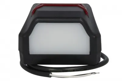 Lumina numar inmatriculare (LED, 12 24V, culoare: negru, culoare sticla: rosu alb, 58x70x93,5mm, lungime cablu: 500mm, cu lumina de pozitie)