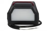 Lumina numar inmatriculare (LED, 12 24V, culoare: negru, culoare sticla: rosu alb, 58x70x93,5mm, lungime cablu: 500mm, cu lumina de pozitie)