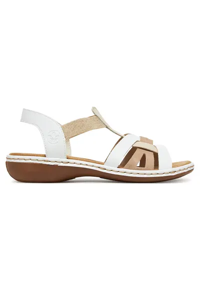 Sandale dama alb - material textil - talpa flexibila - curele moi