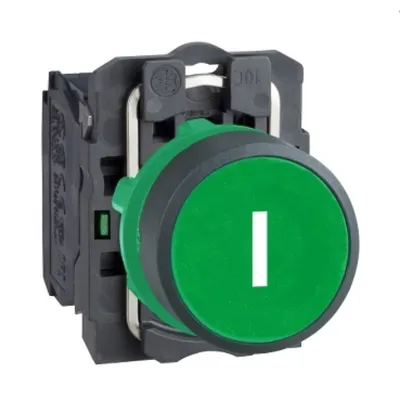 Buton Verde Ø 22, Incastrat, Revenire cu Arc, 1Nr