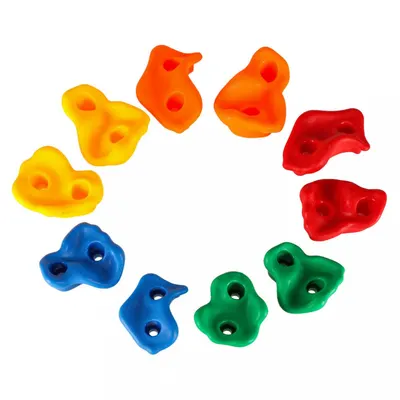Set 10 pietre de catarat si escaladat, Ikonka multicolor, cu manere si suruburi incluse