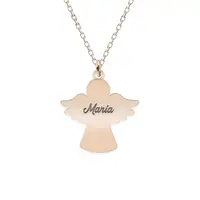 Angelino - Colier personalizat ingeras din argint 925 placat cu aur roz