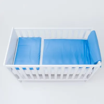Set lenjerie pentru patut cu 6 piese din bumbac 120x60 cm Blue