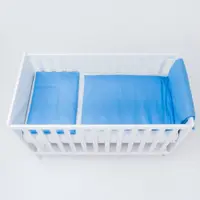 Set lenjerie pentru patut cu 6 piese din bumbac 120x60 cm Blue