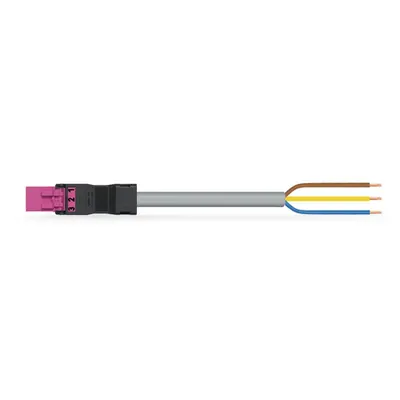 pre-assembled connecting cable; Eca; Plug/open-ended; 3-pole; Cod. B; 2 m; 1,50 mm²; pink