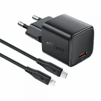 Incarcator Retea Cu Cablu Lightning Acefast A118, 30W, 3A, 1 x USB-C, Negru
