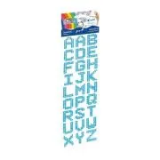 Accesorii creatie - diamante plastic, bleu, 28-23mm, autoadezive, litere, blister 27 buc, Fiorello, GR-DS090-03 / 170-2478