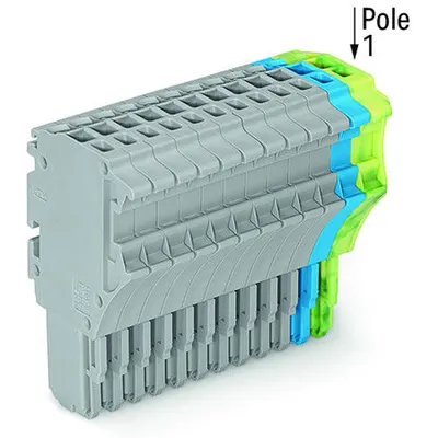 1-conductor female plug; 1.5 mm²; 15-pole; 1,50 mm²; gray, blue, green-yellow