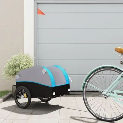 Gossi remorca pentru biciclete, negru si albastru, 30 kg, fier