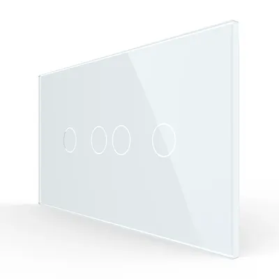 Intrerupator Dublu + Dublu cu Touch LIVOLO cu Rama Din Sticla, Standard Italian, 4M