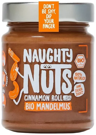 Tahini migdale cu scorțișoară, 250 g, Naughty Nuts