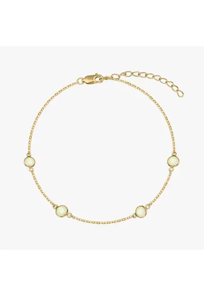 Bratara din argint Birthstone Golden October - Opal