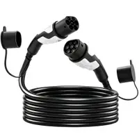 HOMCOM Cablu Încărcare EV Tip 2, 22 KW, 32 A, Mod 3, Trifazat, 5m, Negru | Aosom Romania