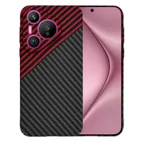 Husa pentru Huawei Pura 70, Techsuit, Carbonite FiberShell, Neagra Rosie