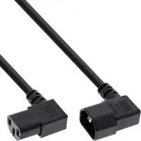 Cablu prelungitor C13 la C14 unghi 90 grade 3m Negru, InLine 16630A