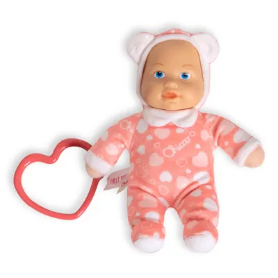 Jucarie copii Chicco Primul meu bebelus, roz cu inimioare, 0luni+