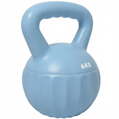 SPORTNOW Kettlebell 6 kg, umplut cu nisip, pentru începători - antrenament de forță acasă, 17 x 17 x 23 cm, albastru | Aosom Romania