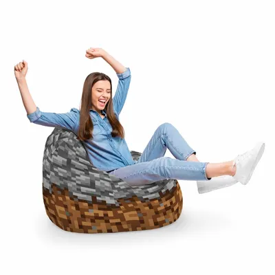 Fotoliu Puf Bean Bag tip Para XL Minecraft Piatra Pamant