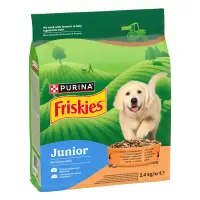 FRISKIES Dog, Caine Junior, Pui, Legume si Lapte, 2.4 kg