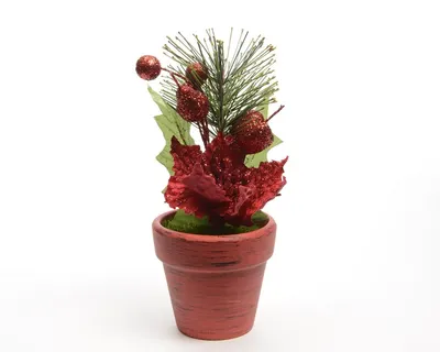 Ghiveci decorativ - Velvet Poinsettia In Flowerpot