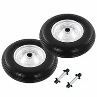 vidaXL Roți de roabă cu osie, 2 buc, 4.00-8, PU solid, 390 mm