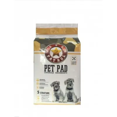 Covorase absorbante pentru caini, Dog Patrol, 60 x 60 cm, 10 bucati