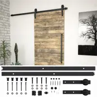 Gossi set feronerie pentru usi glisante skien, negru, 200 cm, otel