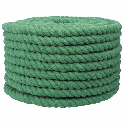 vidaXL Sfoară din Bumbac 16 mm 50 m Verde 100% bumbac